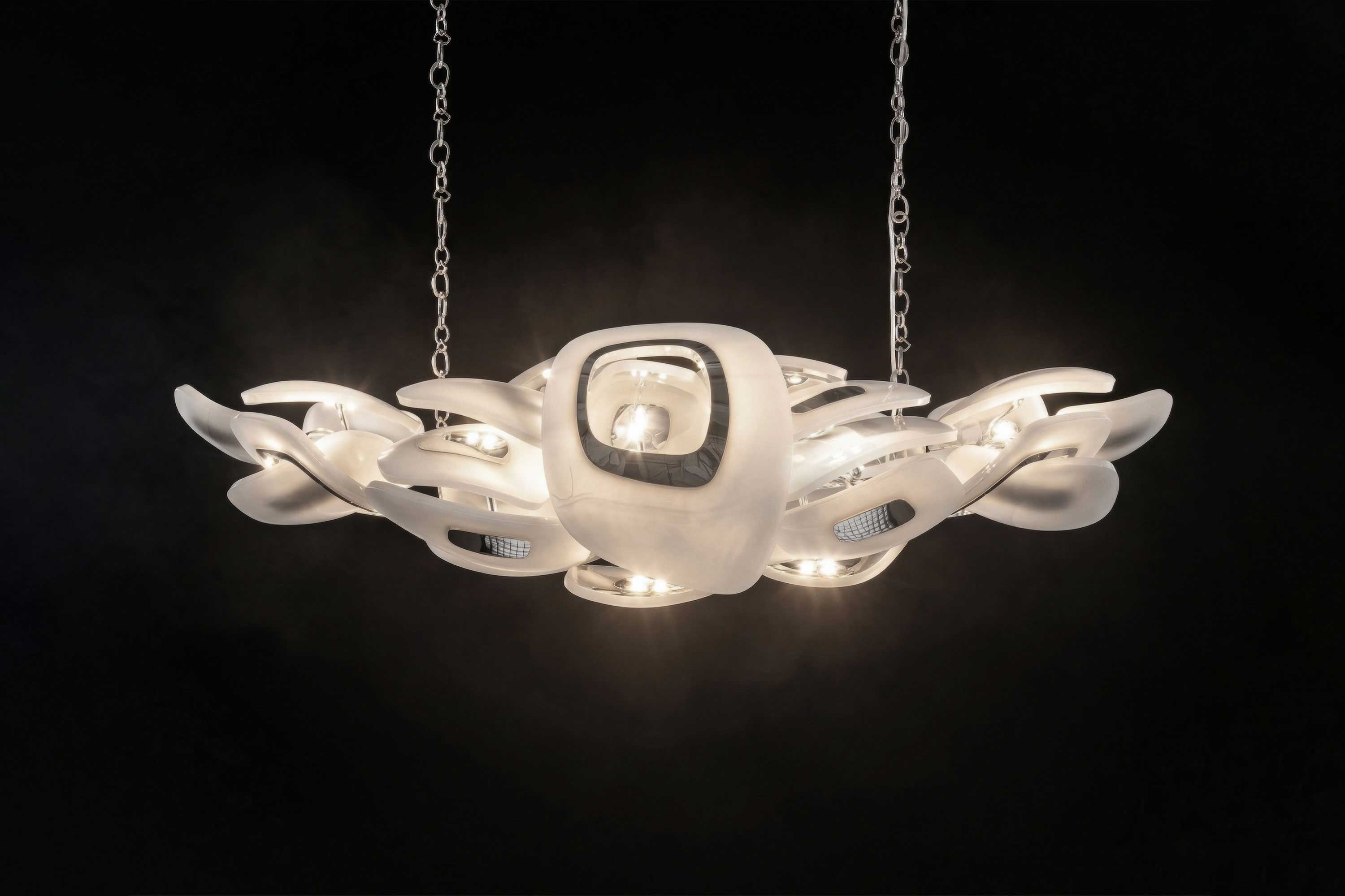 Swan Horizontal, Steel and Milky