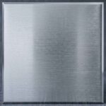 A sleek, highly durable stainless steel finish featuring a distinct linear grain. It provides a timeless, industrial-chic aesthetic for modern applications.