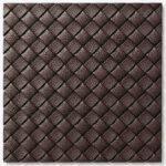 A meticulously crafted woven leather in a warm, versatile medium brown. Delivers artisanal elegance and a highly tactile, structured surface to premium upholstery.