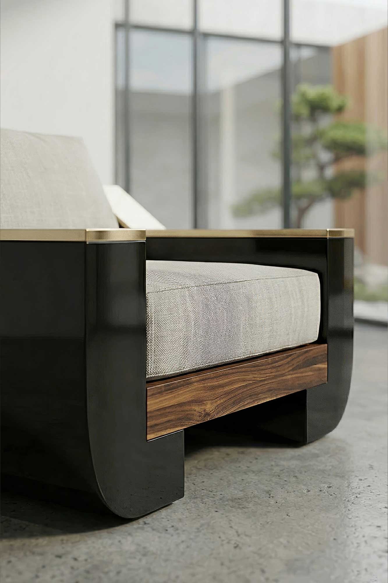 MeilleurNom Lounge Chair, sculptural luxury armchair staged in a bright minimal living space — Palena Studio